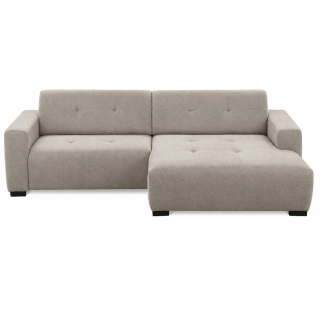 Canapé d'angle profondeur réglable fasano velours luxe gris clair 5 places, angle gauche (vu de face) - Mobilier Privé