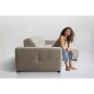 Canapé d'angle profondeur réglable AUSTINI tissu de qualité beige 4 places, angle droit (vu de face)