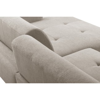 Canapé d'angle profondeur réglable fasano velours luxe gris clair 5 places, angle gauche (vu de face) - Mobilier Privé