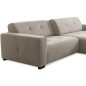 Canapé d'angle profondeur réglable AUSTINI tissu de qualité beige 4 places, angle droit (vu de face)