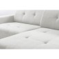 Canapé d'angle profondeur réglable AUSTINI tissu de qualité blanc cassé 4 places, angle droit (vu de face)
