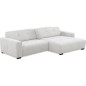 Canapé d'angle profondeur réglable AUSTINI tissu de qualité blanc cassé 4 places, angle droit (vu de face)