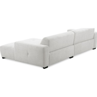 Canapé d'angle profondeur réglable fasano velours luxe gris clair 5 places, angle gauche (vu de face) - Mobilier Privé