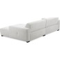 Canapé d'angle profondeur réglable AUSTINI tissu de qualité blanc cassé 4 places, angle droit (vu de face)