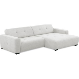 Canapé d'angle profondeur réglable fasano velours luxe gris clair 5 places, angle gauche (vu de face) - Mobilier Privé