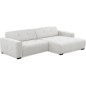 Canapé d'angle profondeur réglable AUSTINI tissu de qualité blanc cassé 4 places, angle droit (vu de face)