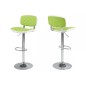 Lot de 2 tabourets design en simili cuir vert et blanc, ALVERO Lot de 2 tabourets design en simili cuir vert et blanc, ALVERO