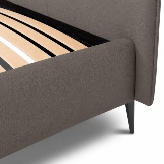 Lit design en cuir italien de luxe AURENE, taupe, 160x200