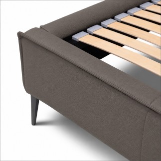 Lit design en cuir italien de luxe AURENE, taupe, 180x200
