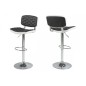 Lot de 2 tabourets design en simili cuir noir et blanc, ALVERO Lot de 2 tabourets design en simili cuir noir et blanc, ALVERO