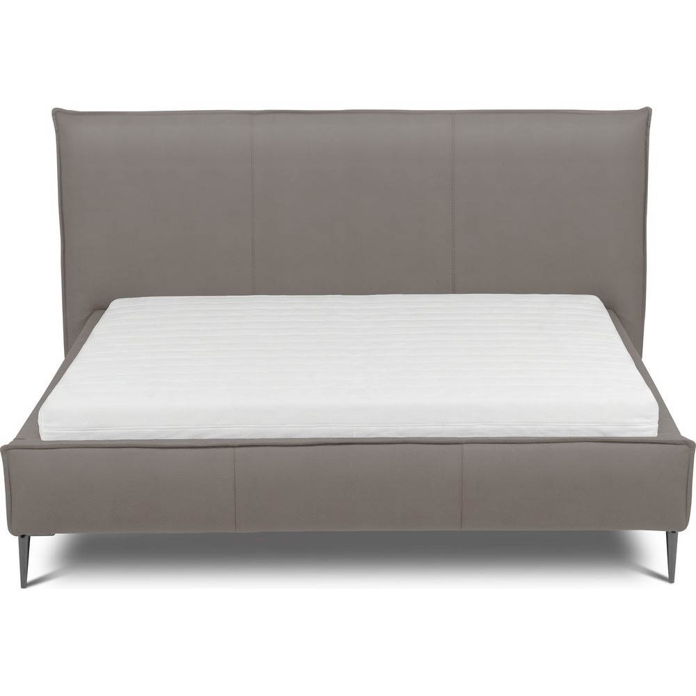 Lit design en cuir italien de luxe AURENE, taupe, 180x200 Lit design en cuir italien de luxe AURENE, taupe, 180x200