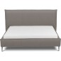 Lit design en cuir italien de luxe AURENE, taupe, 200x200