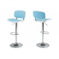 Lot de 2 tabourets design en simili cuir bleu et blanc, ALVERO Lot de 2 tabourets design en simili cuir bleu et blanc, ALVERO