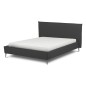 Lit design en cuir italien de luxe AURENE, gris foncé, 140x200 Lit design en cuir italien de luxe AURENE, gris foncé, 140x200