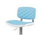 Lot de 2 tabourets design en simili cuir bleu et blanc, ALVERO Lot de 2 tabourets design en simili cuir bleu et blanc, ALVERO