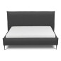 Lit design en cuir italien de luxe AURENE, gris foncé, 140x200 Lit design en cuir italien de luxe AURENE, gris foncé, 140x200