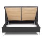 Lit design en cuir italien de luxe AURENE, gris foncé, 160x200 Lit design en cuir italien de luxe AURENE, gris foncé, 160x200