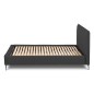 Lit design en cuir italien de luxe AURENE, gris foncé, 160x200 Lit design en cuir italien de luxe AURENE, gris foncé, 160x200