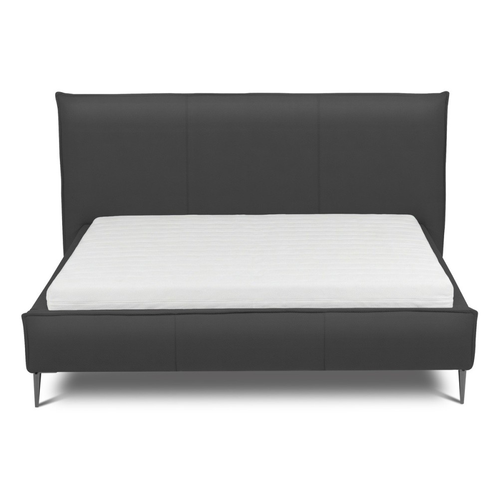 Lit design en cuir italien de luxe AURENE, gris foncé, 160x200 Lit design en cuir italien de luxe AURENE, gris foncé, 160x200