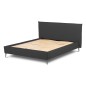 Lit design en cuir italien de luxe AURENE, gris foncé, 180x200 Lit design en cuir italien de luxe AURENE, gris foncé, 180x200