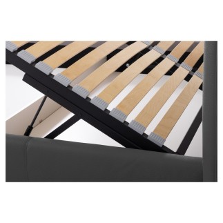 Lit design en cuir italien de luxe AURENE, gris foncé, 180x200