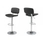Lot de 2 tabourets design en simili cuir noir uni, ALVERO Lot de 2 tabourets design en simili cuir noir uni, ALVERO