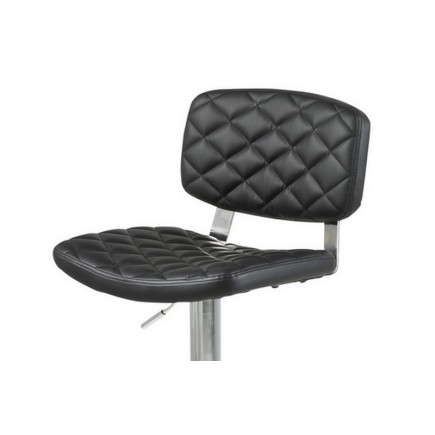 Lot de 2 tabourets design en simili cuir noir uni, ALVERO
