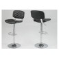Lot de 2 tabourets design en simili cuir noir uni, ALVERO Lot de 2 tabourets design en simili cuir noir uni, ALVERO