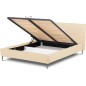 Lit design en cuir italien de luxe AURENE, beige, 140x200 Lit design en cuir italien de luxe AURENE, beige, 140x200