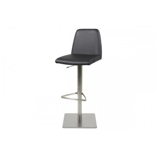 Tabouret design en simili cuir noir, AMSTERDAM