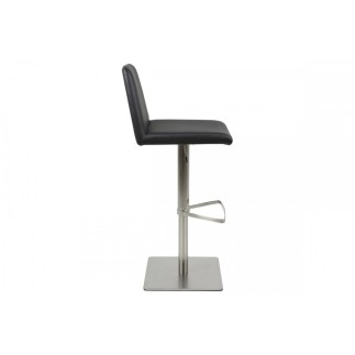 Tabouret design en simili cuir noir, AMSTERDAM