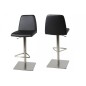 Tabouret design en simili cuir noir, AMSTERDAM Tabouret design en simili cuir noir, AMSTERDAM