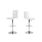 Lot de 2 tabourets design en simili cuir blanc, AZINA Lot de 2 tabourets design en simili cuir blanc, AZINA