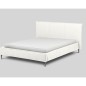 Lit design en cuir italien de luxe AURENE, blanc cassé, 160x200 Lit design en cuir italien de luxe AURENE, blanc cassé, 160x200