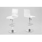 Lot de 2 tabourets design en simili cuir blanc, AZINA Lot de 2 tabourets design en simili cuir blanc, AZINA
