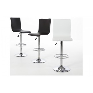 Lot de 2 tabourets design en simili cuir blanc, AZINA