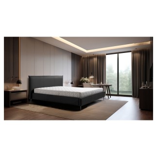 Lit design en cuir italien de luxe AURENE, noir, 160x200