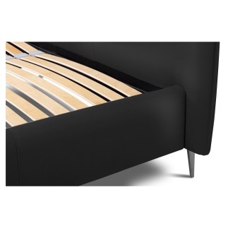 Lit design en cuir italien de luxe AURENE, noir, 160x200