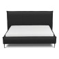 Lit design en cuir italien de luxe AURENE, noir, 180x200