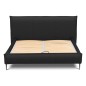 Lit design en cuir italien de luxe AURENE, noir, 180x200