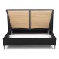 Lit design en cuir italien de luxe AURENE, noir, 180x200