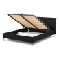 Lit design en cuir italien de luxe AURENE, noir, 180x200