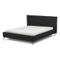 Lit design en cuir italien de luxe AURENE, noir, 180x200