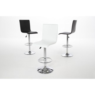 Lot de 2 tabourets design en simili cuir noir, AZINA