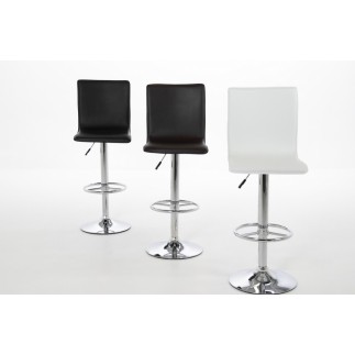 Lot de 2 tabourets design en simili cuir noir, AZINA