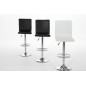 Lot de 2 tabourets design en simili cuir noir, AZINA Lot de 2 tabourets design en simili cuir noir, AZINA