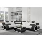 canapé d'angle cuir italien 7 places luxembourg, blanc et noir, angle gauche, Table basse luxia blanc/noir, tota canapé d'angle cuir italien 7 places luxembourg, blanc et noir, angle gauche, Table basse luxia blanc/noir, tota