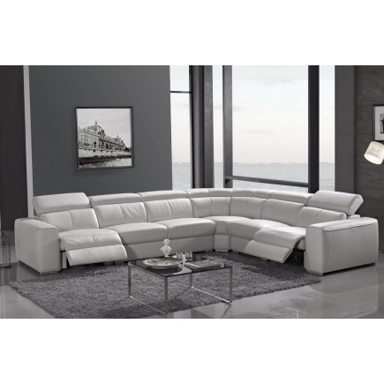 Canapé d'angle almeria en cuir haut de gamme italien vachette vénésetti cuir prestige luxe blanc n°781. angle gauche vue de face