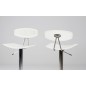 Lot de 2 tabourets design en cuir reconstitué blanc, BLUNT Lot de 2 tabourets design en cuir reconstitué blanc, BLUNT