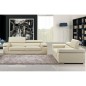 Solde de 1183 € sur commande n°dcaq02101408 1x ensemble canapé 2 places et fauteuil en cuir italien alonso, blanc et 1x un pouf